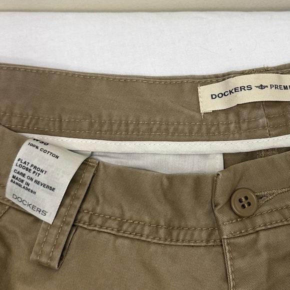 Dockers Premium SZ 34 Cargo Khaki Shorts Mid Rise Cotton‎ Beach Summer Outdoor - Picture 2 of 9